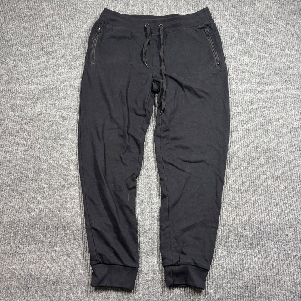 Aeropostale Women's Joggers M Black Zipper Pockets Drawstring Athleisure
